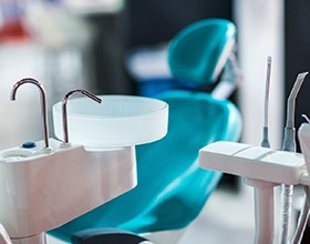 Empty dental chair at modern office.