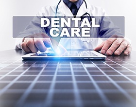 Dental care on screen.