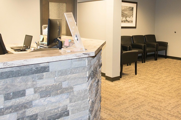 Welcoming dental office reception desk