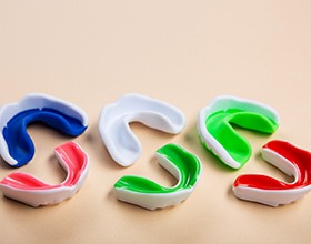 Series of multi-colored mouthguards