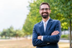 Confident man with improved teeth