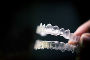 Invisalign aligner lying on a table